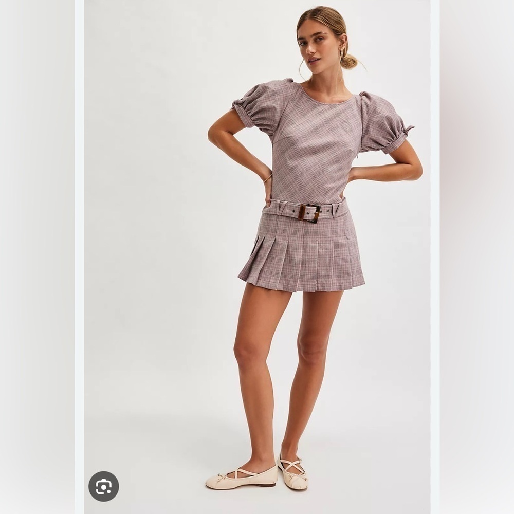 Free people sevi plaid mini dress Xs Nwot